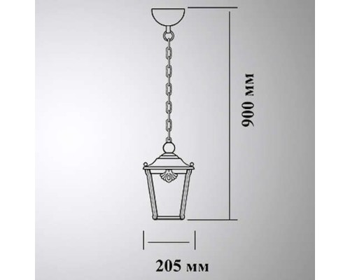 Уличный светильник подвесной Квадро 41-001-ЧЗ Кузнечное дело