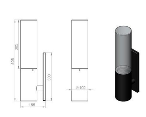 Настенный светильник уличный Латина 130-11/b-05 Русские фонари
