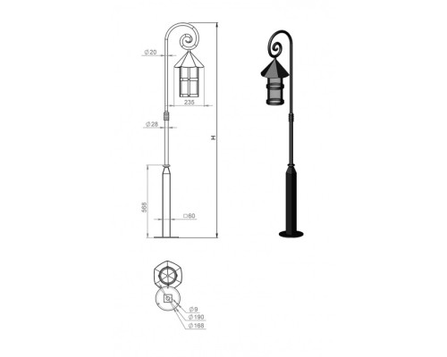 Наземный фонарь Valerie 150-51/bg-01 Русские фонари