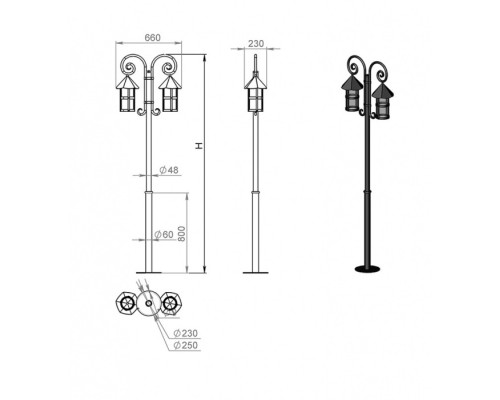 Наземный фонарь Valerie 150-62/bg-01 Русские фонари