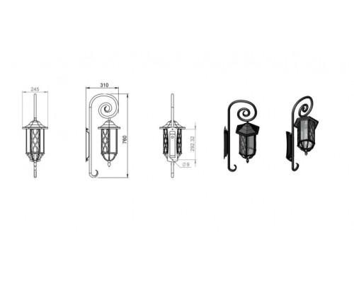 Настенный фонарь уличный Гранд 170-11/brc-11 Русские фонари