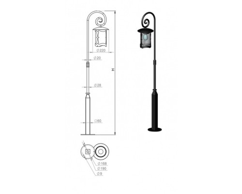 Наземный фонарь Valencia 190-51/brg-03 Русские фонари