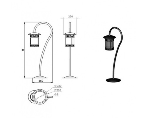 Наземный светильник Marsel 230-32/bg-03 Русские фонари