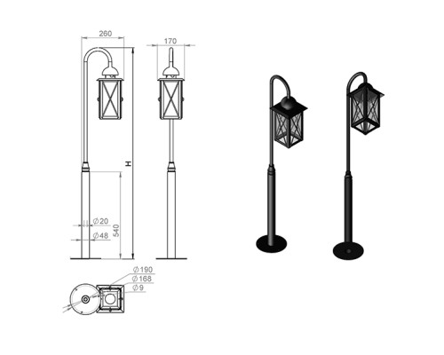 Наземный фонарь Baveno 260-41/bg-14 Русские фонари