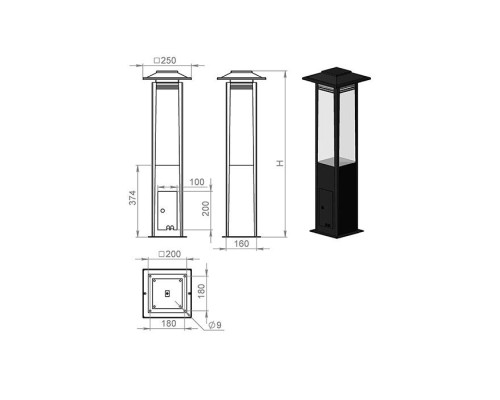 Наземный светильник Novara 330-40/bg-11 Русские фонари