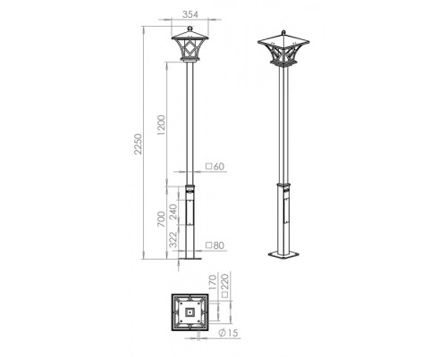 Наземный фонарь Теоло 350-41/bs-06 Русские фонари