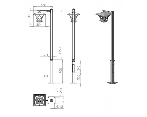 Наземный фонарь Теоло 350-51/bs-09 Русские фонари