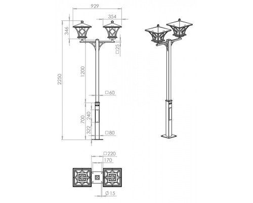 Наземный фонарь Теоло 350-62/bs-06 Русские фонари