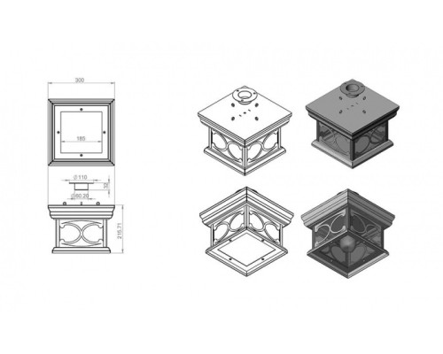 Потолочный светильник уличный Варна 370-01/bbc-11 Русские фонари