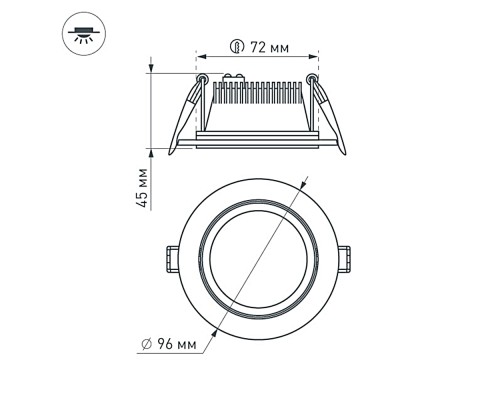 Светодиодная панель LT-R96WH 6W Day White 120deg 014928 Arlight