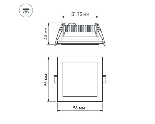 Светодиодная панель LT-S96x96WH 6W Day White 120deg 014934 Arlight