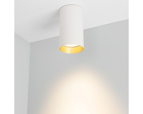 Светильник накладной SP-POLO-R85-1-15W Warm White 40deg (White, Gold Ring) 022942 Arlight