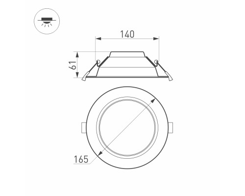 Светильник IM-CYCLONE-R165-18W Day4000 (WH, 90 deg) 023212(2) Arlight