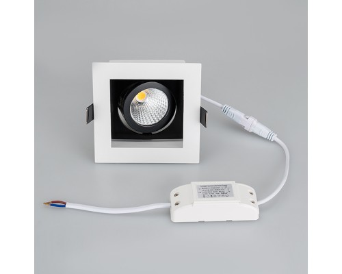 Светильник CL-KARDAN-S102x102-9W Warm (WH-BK, 38 deg) 024126 Arlight