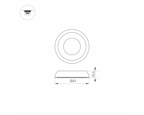 Накладка ART-DECK-CAP-DOME-R50 (SL, STEEL) 024932 Arlight