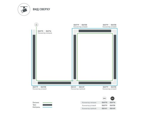 Коннектор тройной LGD-4TR-CON-INT-L2-WH (C) 026141 Arlight