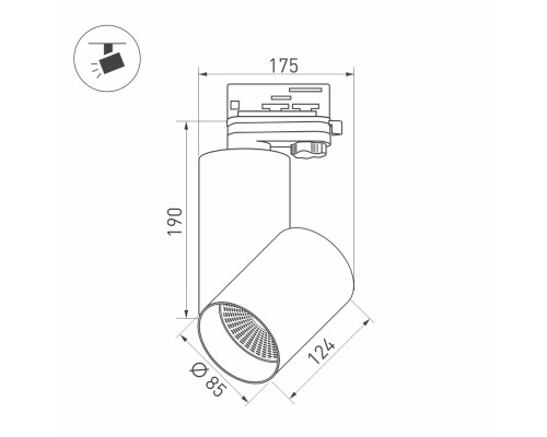 Светильник SP-POLO-TRACK-TURN-R85-15W Day4000 (BK-BK, 40 deg) 027428 Arlight