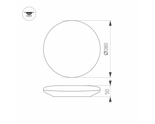 Светильник CL-FRISBEE-MOTION-R380-25W Day4000 (WH, 180 deg, 230V) 030108 Arlight