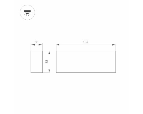 Светильник SP-ORIENT-SURFACE-TC-S186x35-15W Warm3000 (WH, 30 deg, 230V) 031861 Arlight
