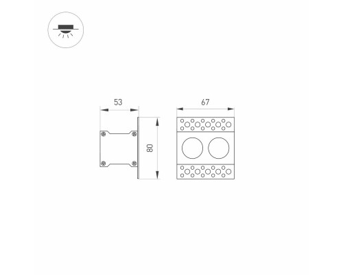 Светильник MS-ORIENT-BUILT-TRIMLESS-TC-S38x67-5W Warm3000 (WH-BK, 30 deg, 230V) 031923 Arlight