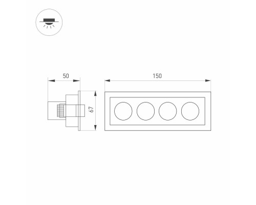 Светильник MS-ORIENT-BUILT-TURN-TC-S67x150-10W Day4000 (WH-BK, 30 deg, 230V) 032229 Arlight