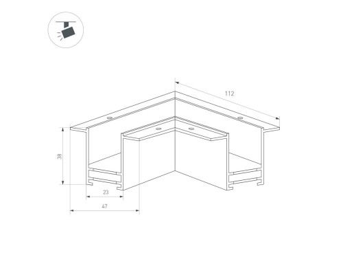 Коннектор угловой MAG-CON-2538-F-L90 (BK) 033246 Arlight