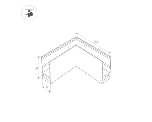 Коннектор угловой MAG-CON-2538-L90 (BK) 033247 Arlight