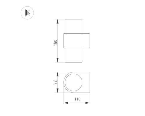 Светильник SP-SPICY-WALL-TWIN-S180x72-2x6W Day4000 (BK, 40 deg) 033555 Arlight
