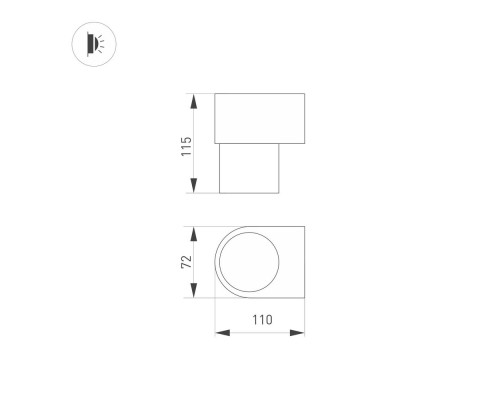Светильник SP-SPICY-WALL-S115x72-6W Day4000 (BK, 40 deg) 033582 Arlight