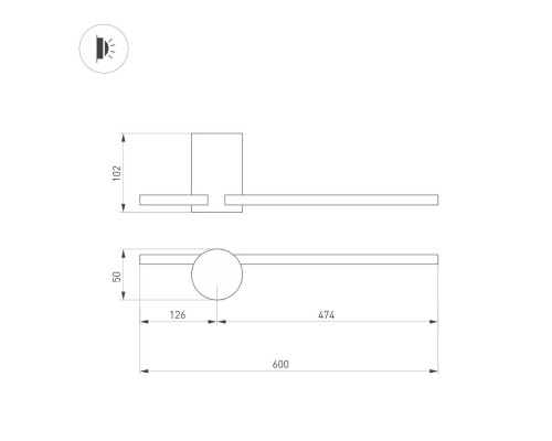 Светильник SP-VINCI-S600x55-7W Warm3000 (BK, 110 deg, 230V) 034171 Arlight