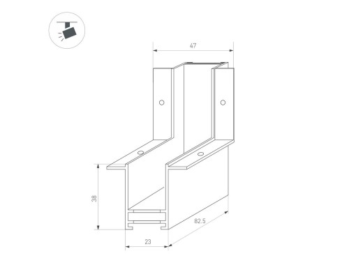 Коннектор угловой MAG-CON-2538-F-L90-INT (BK, внутренний) 034230 Arlight