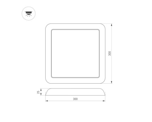Светильник CL-FIOKK-S300x300-25W Day4000-MIX (WH, 120 deg, 230V) 034472 Arlight