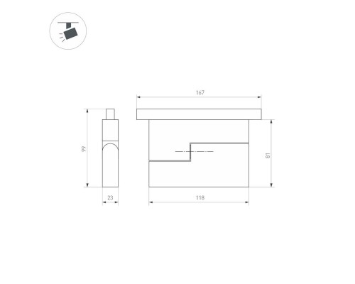 Светильник MAG-ORIENT-FLAT-FOLD-S195-6W Warm3000 (BK, 80 deg, 48V) 034659(1) Arlight