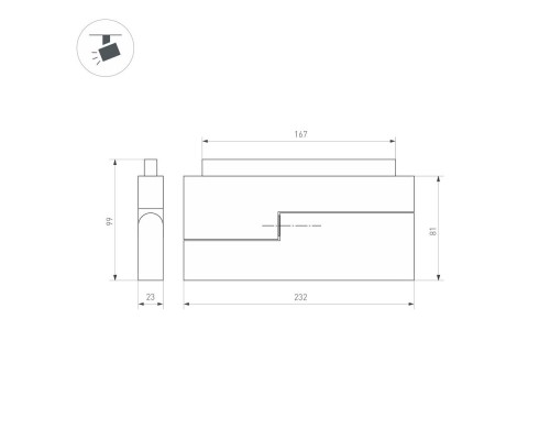 Светильник MAG-ORIENT-FLAT-FOLD-S230-12W Day4000 (BK, 80 deg, 48V) 034661(1) Arlight