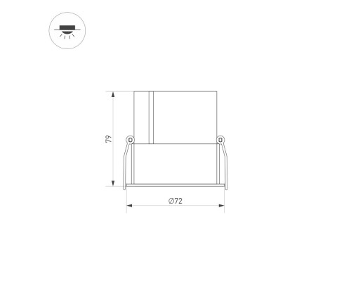 Светильник MS-ATLAS-BUILT-R72-20W Warm3000 (BK-BK, 30 deg, 230V) 035466 Arlight