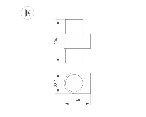 Светильник SP-SPICY-WALL-MINI-TWIN-S104x39-2x3W Warm3000 (GD, 40 deg, 230V) 035562 Arlight