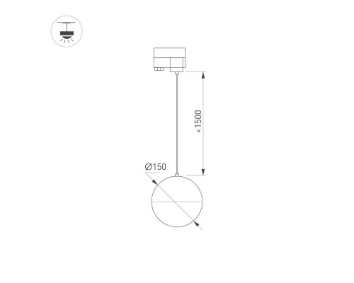 Светильник LGD-EMISFERO-TRACK-HANG-4TR-R150-11W Warm3000 (WH, 170 deg, 230V) 035936 Arlight