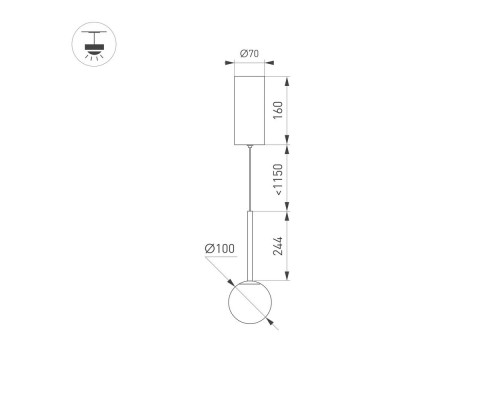 Светильник SP-BEADS-HANG-T-R100-8W Warm3000 (BK-GD, 180 deg, 230V) 036519 Arlight