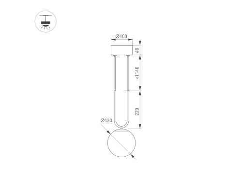 Светильник SP-BEADS-HANG-U-R130-10W Warm3000 (BK-GD, 275 deg, 230V) 036527 Arlight