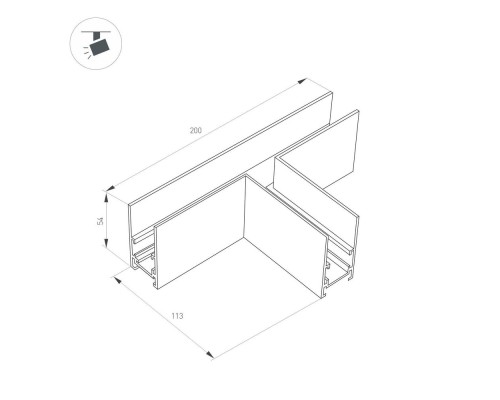 Коннектор тройной MAG-ORIENT-CON-2652-T90 (BK) 036807 Arlight