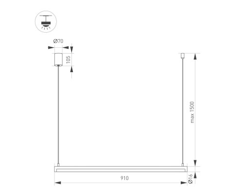 Светильник SP-UMBRA-HANG-H-L900-15W Warm3000 (GD, 120 deg, 230V) 036945 Arlight