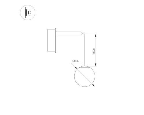 Светильник SP-BEADS-WALL-HANG-R130-6W Day4000 (BK-GD, 180 deg, 230V) 037065 Arlight