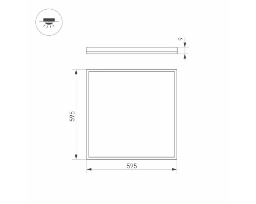 Светильник DL-INTENSO-S600x600-40W Warm3000 (WH, 120 deg, 230V) 038430 Arlight